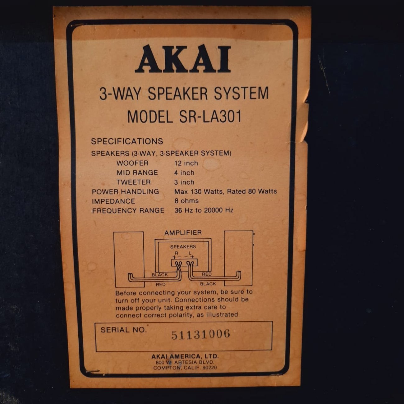 AKAI MODELO SR-LA301