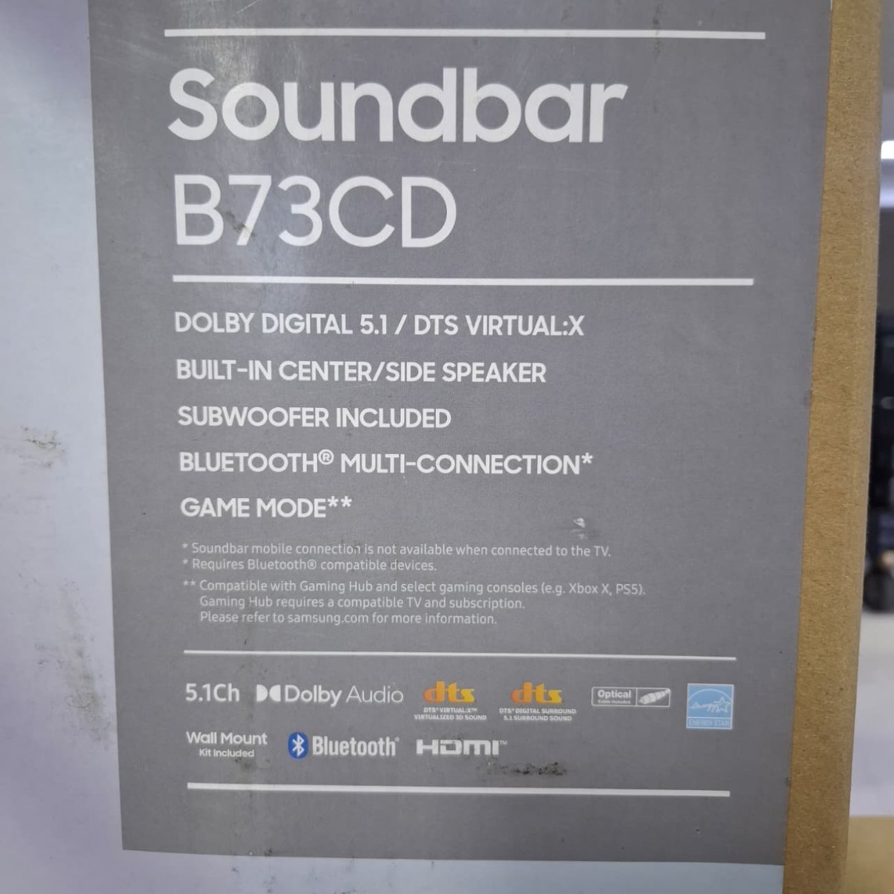 SAMSUNG MODELO HW-B73CD
